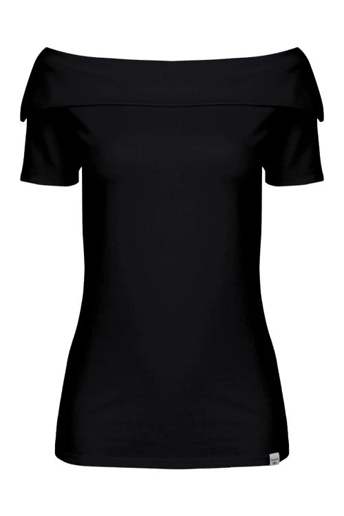 Black ZALIA z krótkimi rękawami przód.jpg